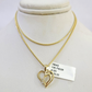 10K Solid Franco Chain Heart Pendant Charm Necklace 16"-22" 1mm Gold Ladies