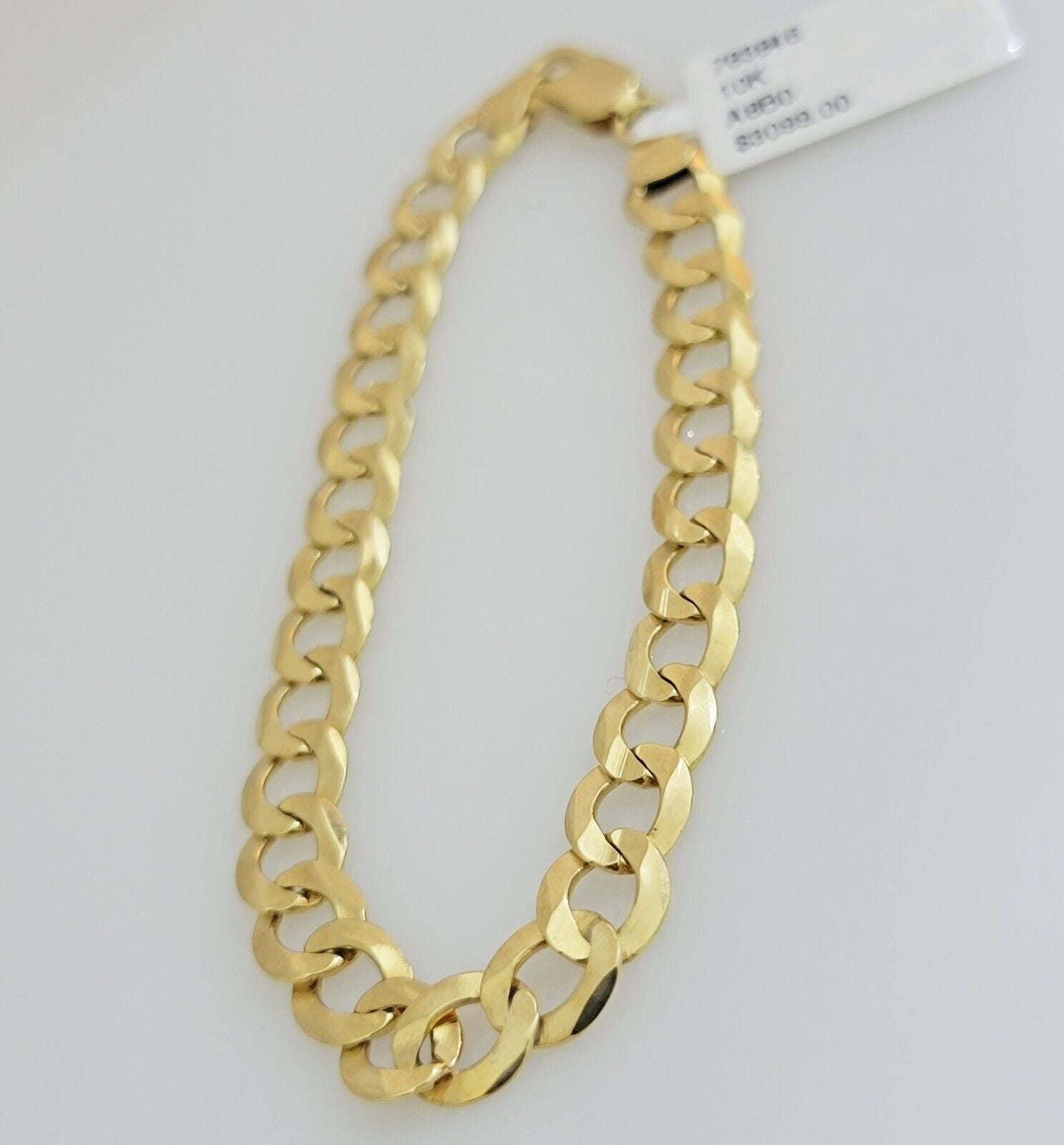 Real 10k Yellow Gold Bracelet Solid Cuban Link 7 Inch 7mm 10kt Women Bracelet