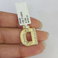 10k Gold Initial D Charm Rope Chain 16"-26" 2.5mm SET Necklace Alphabet Pendant
