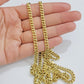 Real 14K Yellow Gold Chain Necklace Miami Cuban Link Chain 4.5mm 18" - 26'' Inch