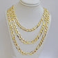 Figaro Link Chain 14k Yellow Gold 7mm Necklace 20 - 30 Inch SOLID 14kt STRONG