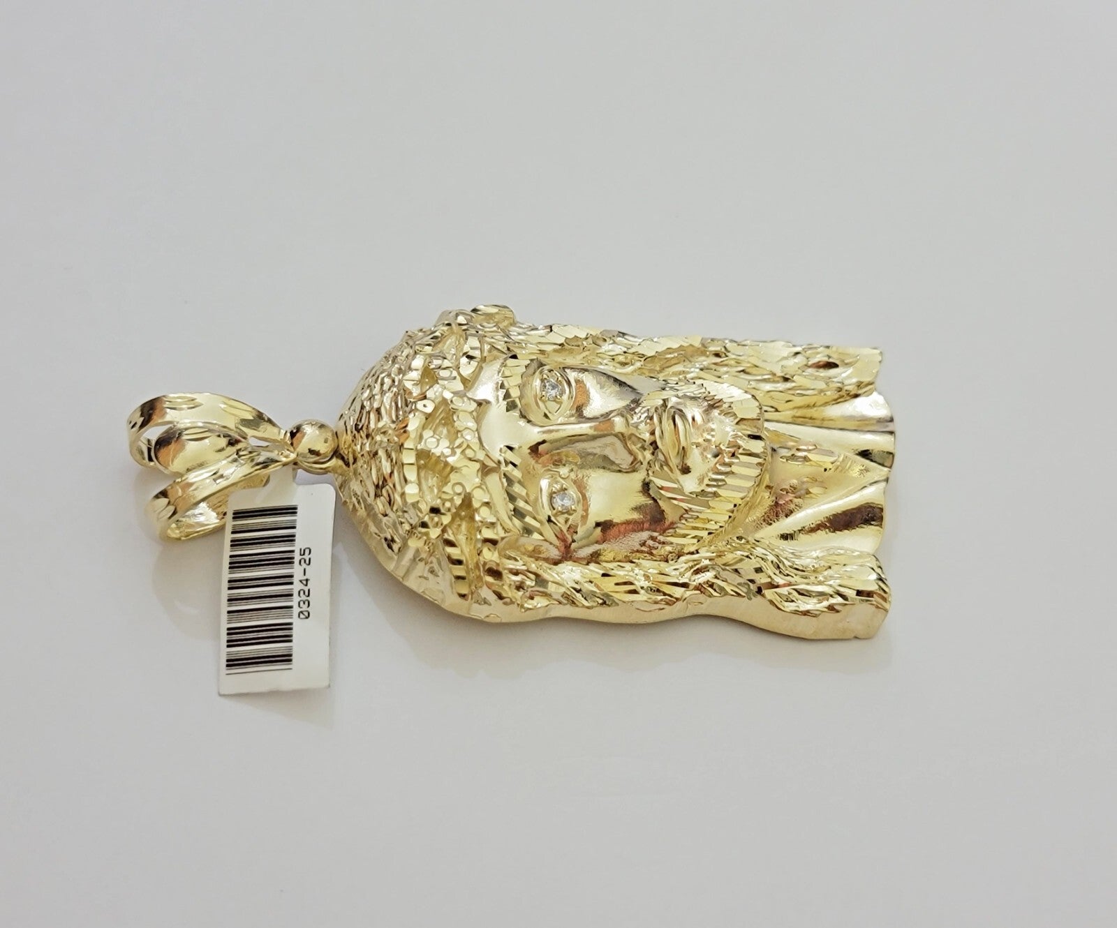 Real 10k Yellow Gold Jesus Face Head Pendant 3 Inch Charm For Men's, 10kt / CAL