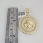 Real 10k Gold Chain Charm SET Byzantine Necklace 3mm 24" & CZ Head Pendant 10kt