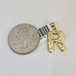 10k Gold Initial R Charm Rope Chain 16"-26" 2.5mm SET Necklace Alphabet Pendant