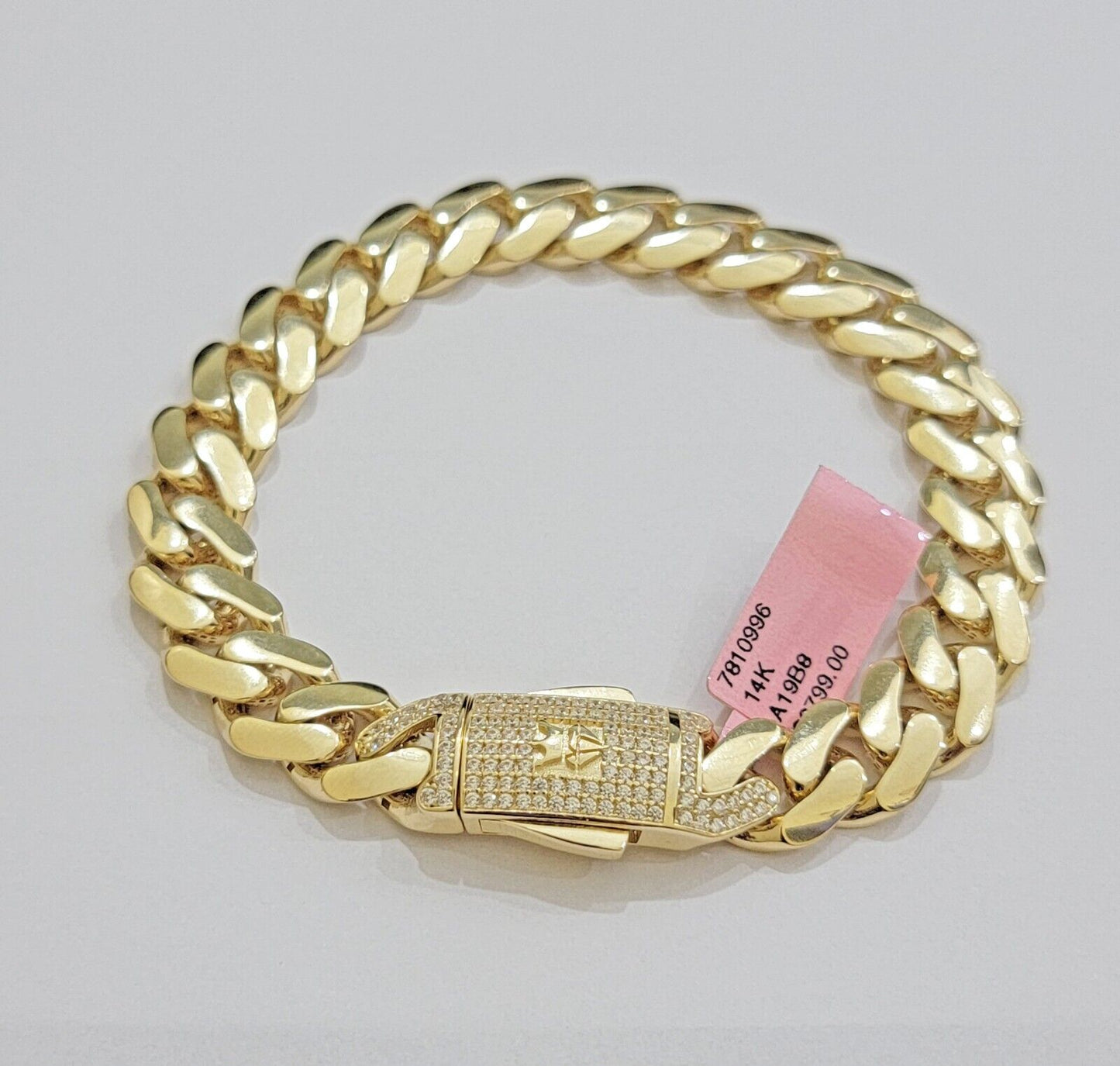 Real 14k Gold Bracelet 11mm Miami Cuban Link 8.5'' inch Men's 14kt Yellow Gold