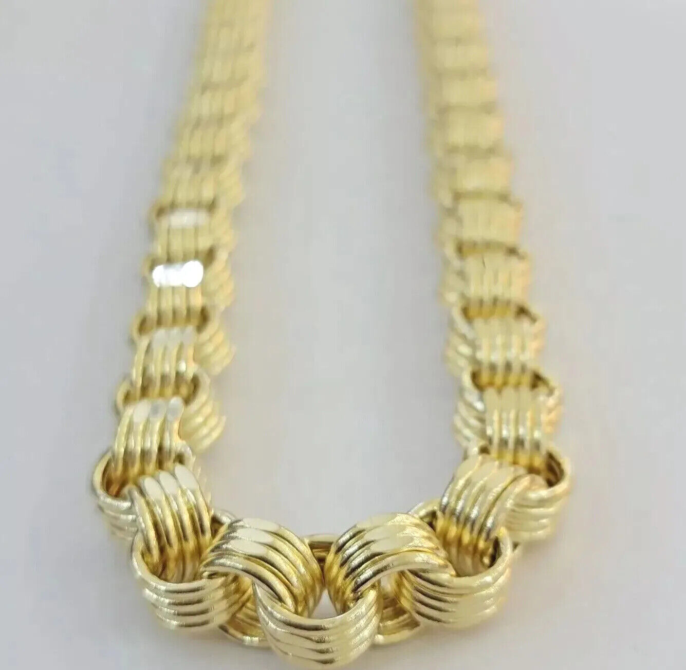 Mens 10k Yellow Gold Necklace Box Byzantine Chain 12mm 22"- 30 inch REAL 10kt