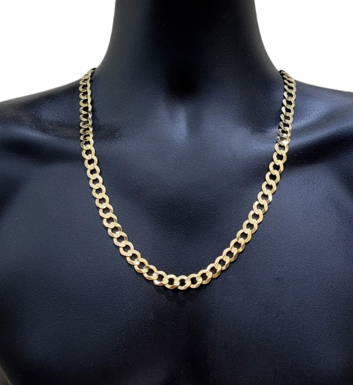 Real 10k Gold Chain Cuban Curb Link Necklace 20 Inch 10mm Solid 10kt Yellow Gold