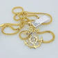 Real 10k Gold Chain Pendant Set Franco Necklace Anchor Cross Charm 2.5mm 18"-24"