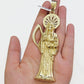 Real 10k Gold Ripper Charm Pendant Mens 4.2 Inch Real 10kt Yellow Gold For Chain