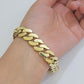 Real 10k Gold Bracelet 14mm Royal Miami Cuban Link 9 inch Men's 10kt Yellow Gold