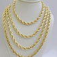 10k Yellow Gold Rope Chain Necklace 6mm 18-28 Inch Diamond Cuts Men's 10ktend