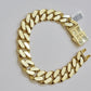 Real 10k Gold Bracelet Mens 9 inch 15mm Royal Cuban Link 10kt Yellow Gd CZ Lock