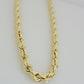 10K Yellow Gold Rope Chain Necklace 7mm 22 Inch REAL 10kt Diamond Cuts For Mens