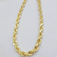 Solid 14k Gold Rope Necklace 24 Inch Chain 8mm Diamond cut Mens REAL 14KT Yellow