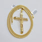 REAL 10k Gold Cross Pendant Franco Chain Necklace 20" - 26 Inch & Jesus Crucifix