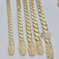 Real 10k Yellow Gold Necklace Link Chain Royal Cuban 7mm- 15mm 20 22 24 26 Inch