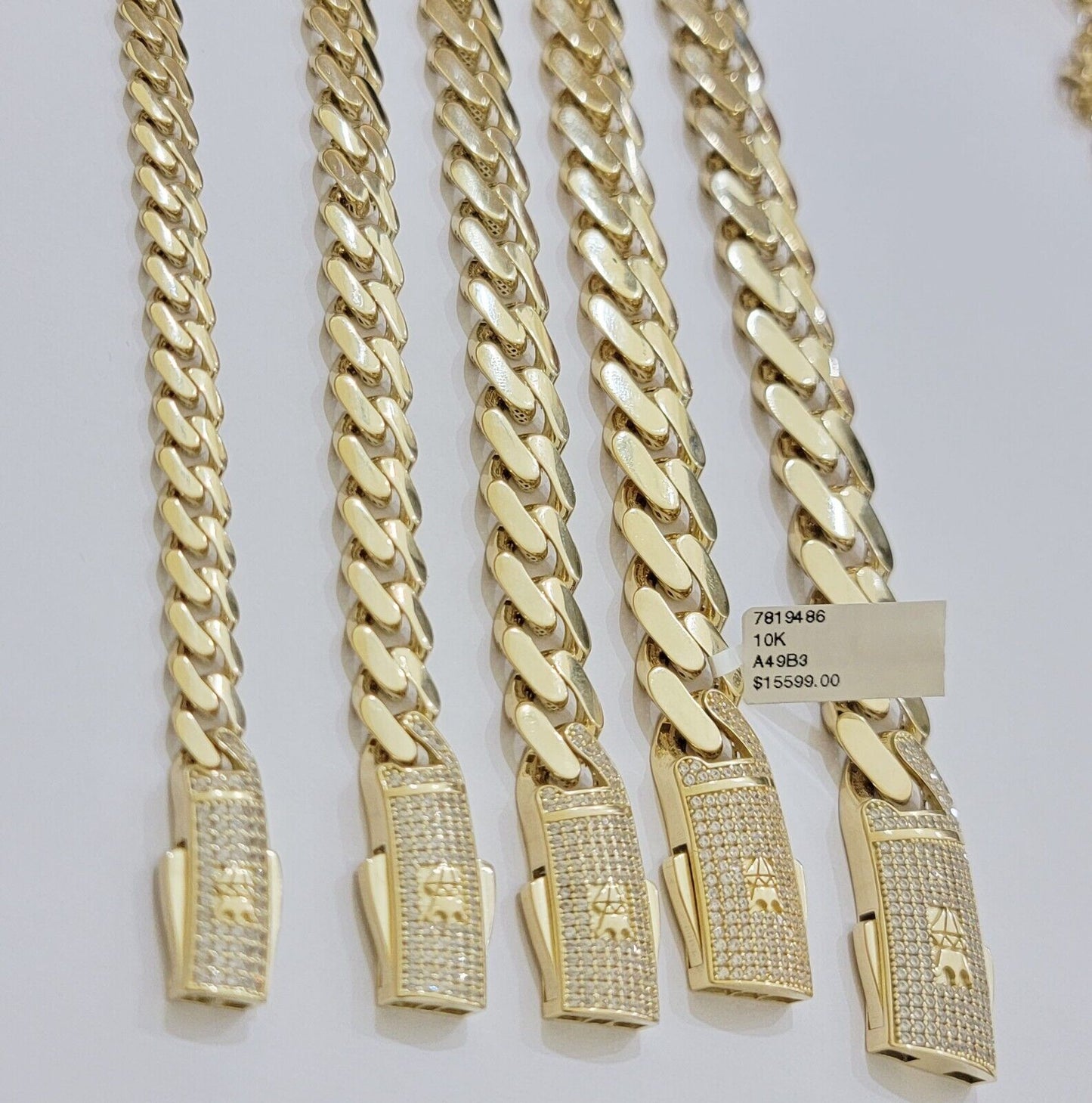 Real 10k Yellow Gold Necklace Link Chain Royal Cuban 7mm- 15mm 20 22 24 26 Inch