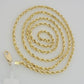 10K Yellow Gold Rope Chain Necklace 3mm 20" Choker REAL 10kt For Men & Women