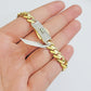 Real 10k Yellow Gold Bracelet Ladies 7.25 Inch 7mm Royal Monaco Cuban Link Women