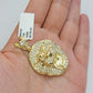 Real 10k Yellow Gold Pendant Lion Head charm 1.5 Inch, Men's 10KT / CAL