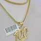 Real 10k Gold Franco Chain Necklace With 100 Sign Charm Pendant SET 18-26 inch