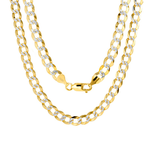 10K Solid Yellow Gold Cuban Curb Chain 12mm Diamond Cut Necklace 20-30'' Inches