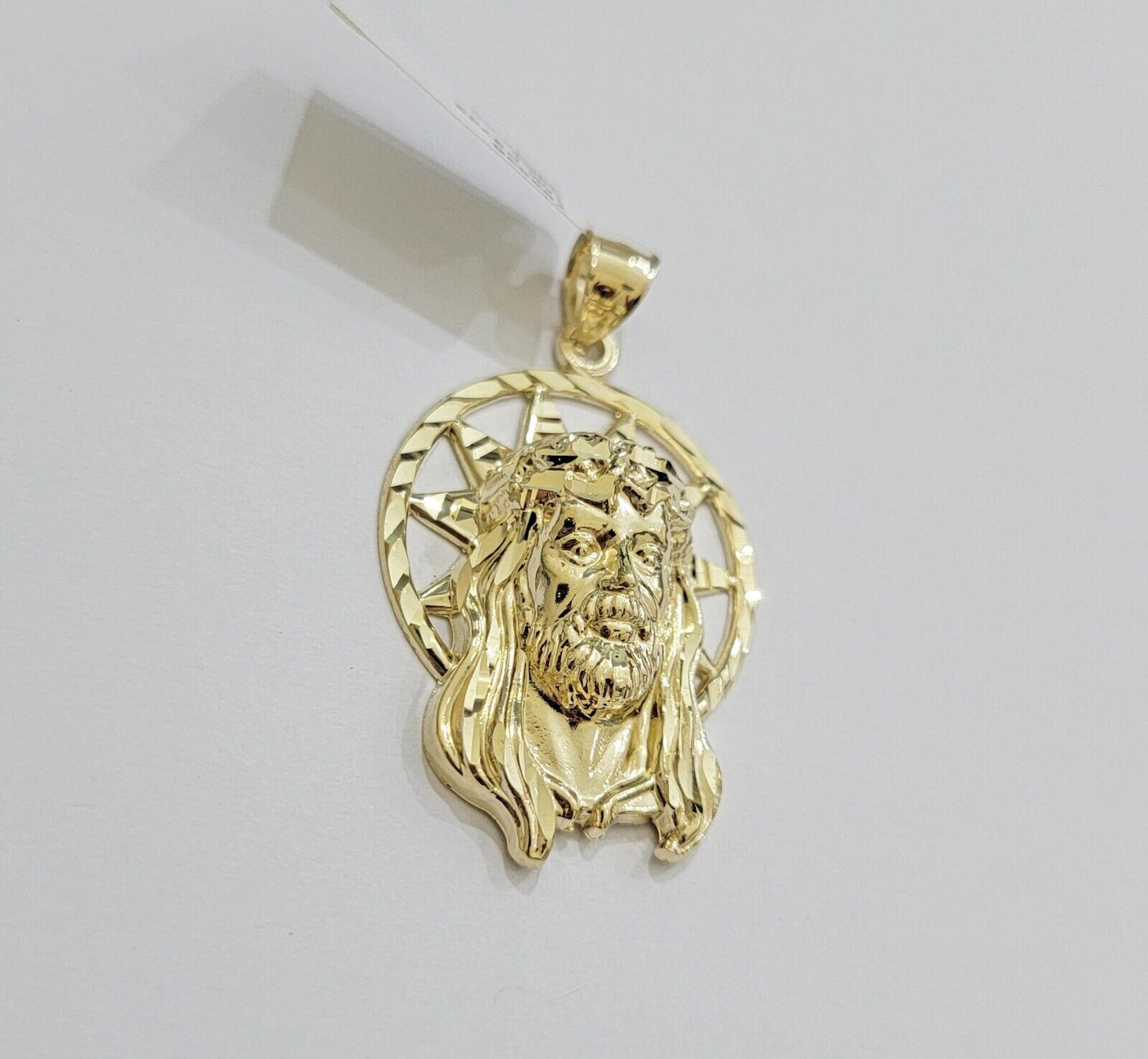 Real 10k Gold Charm Pendant Jesus Head 10kt Yellow Gold Genuine for Men's