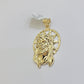 Real 10k Gold Charm Pendant Jesus Head 10kt Yellow Gold Genuine for Men's