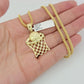 Real 10k Gold Basketball Charm & Franco Chain SET 10kt 2.5mm Franco Necklace 22"