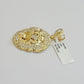 Real 10k Yellow Gold Pendant Lion Head charm 1.5 Inch, Men's 10KT / CAL