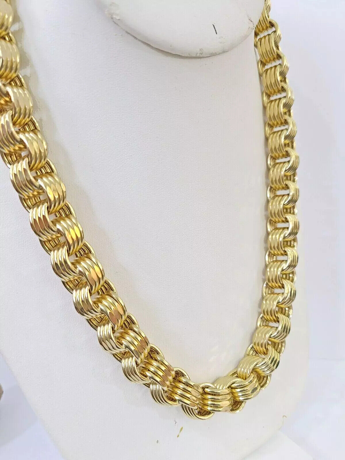 Mens 10k Yellow Gold Necklace Box Byzantine Chain 12mm 22"- 30 inch REAL 10kt