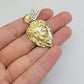 Real 10k Yellow Gold Pendant Lion Head Charm 2'' Inch For Mens's 10KT Gold / AS