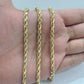 Real 10k Yellow Gold Chain Necklace Rope Chain 4mm 18 inch Solid 10kt Men Women