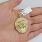 Real 10k Yellow Gold Pendant Lion Head charm 1.5 Inch, Men's 10KT / CAL