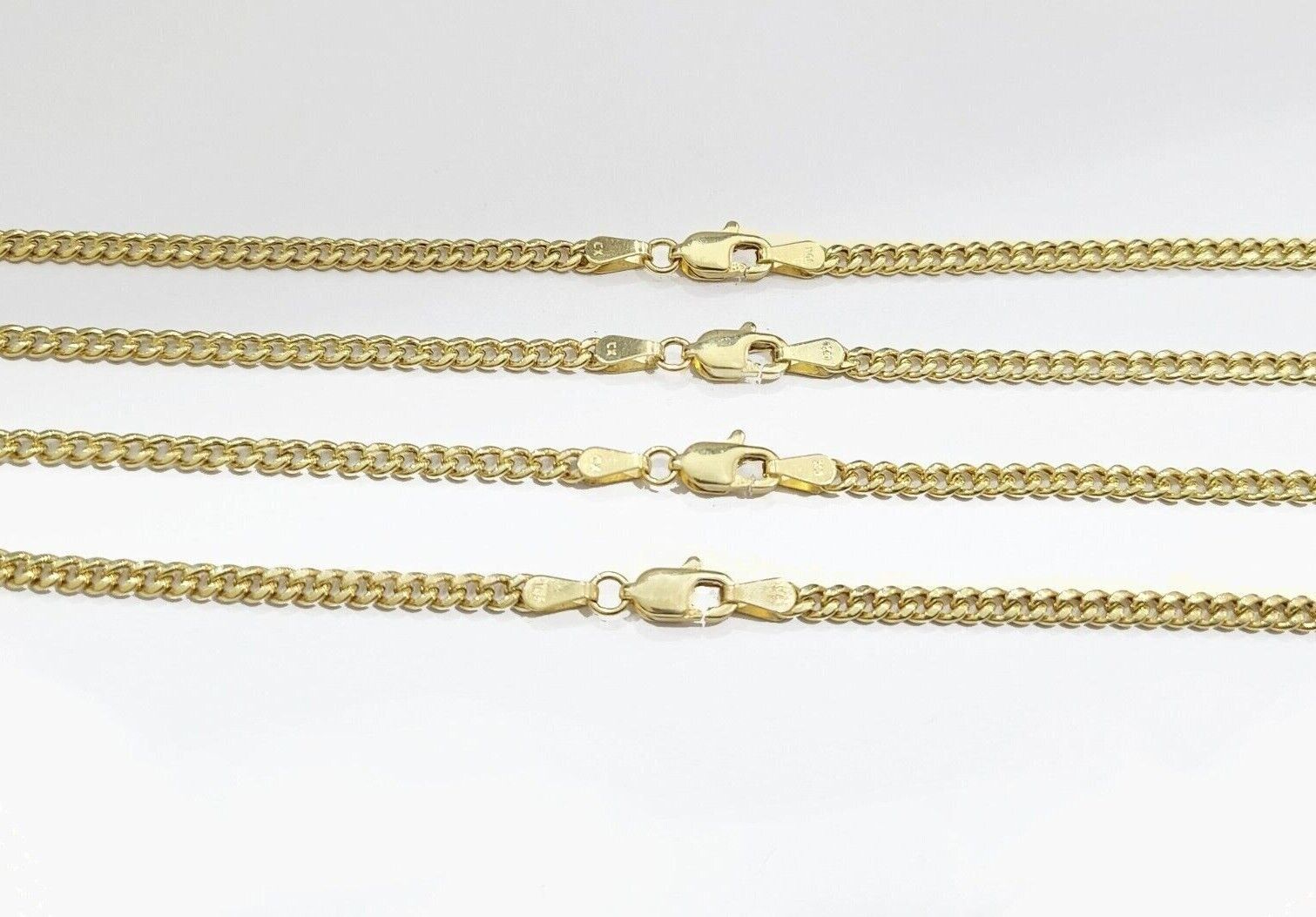 Real 10K Yellow Gold Miami Cuban Chain 4mm Necklace 18-30'' Inches Lobster 10kt