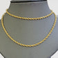 Solid 18k Yellow Gold Necklace Rope Chain 3mm 26'' Inch Real 18kt Mens 18kt SALE