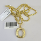 10k Gold Initial O Charm Rope Chain 16"-26" 2.5mm SET Necklace Alphabet Pendant
