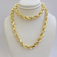 SOLID 14k Yellow Gold Rope Chain Necklace 26 Inch 8mm Diamond cut REAL 14KT Mens