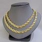 10k Yellow Gold Rope Chain Necklace 22 Inch 8mm Diamond Cuts Men's REAL 10KT