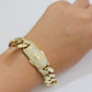 Real 10k Gold Bracelet Mens 9 inch 15mm Royal Cuban Link 10kt Yellow Gd CZ Lock