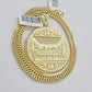 REAL 10k Gold Franco Chain & Last Supper Charm Pendant SET Necklace 26 Inch 3mm