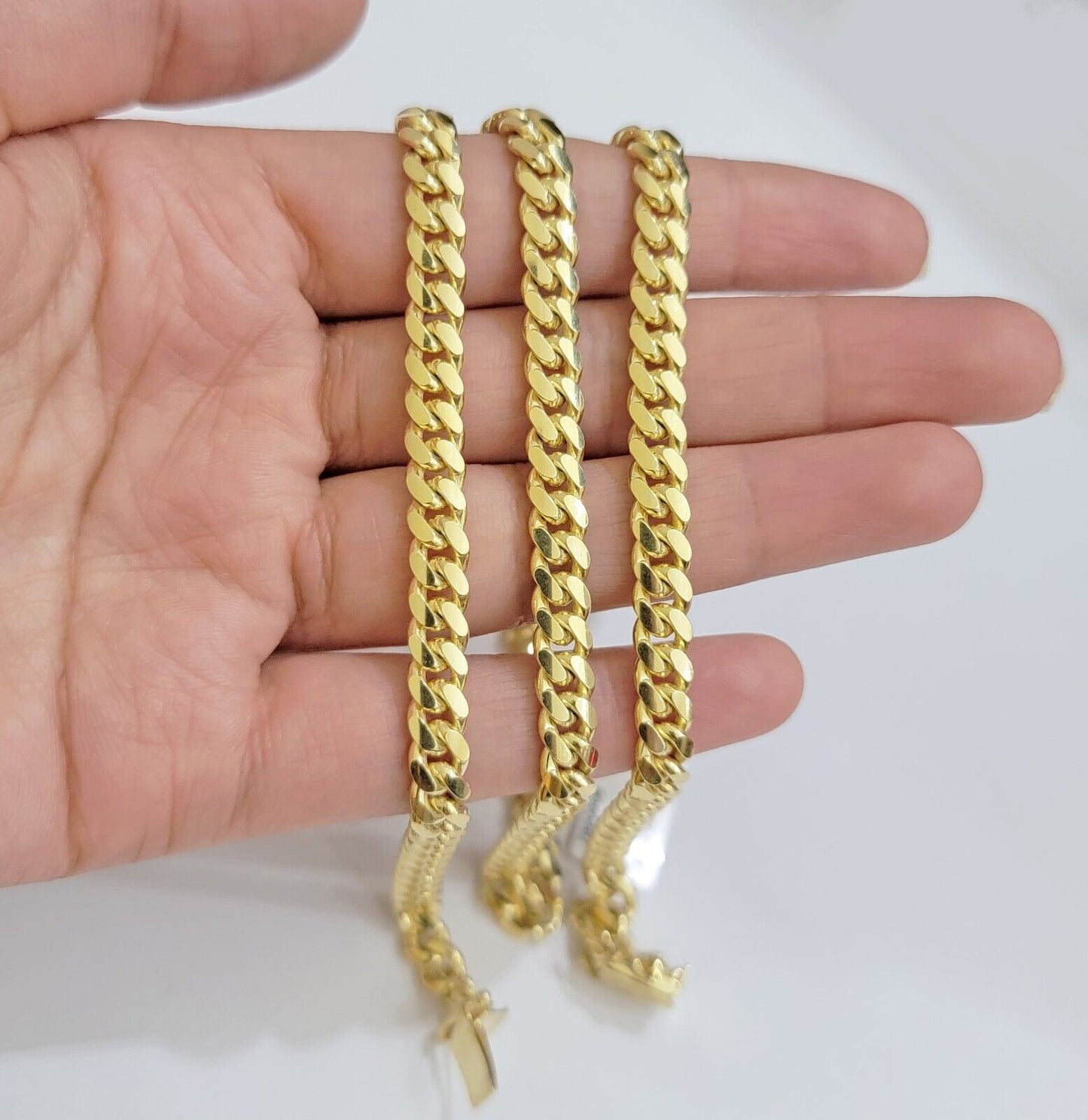 Real 10k Yellow Gold Chain 24 Inch 6mm Miami Cuban Link SOLID 10kt Strong Link