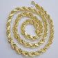 Real 10k Yellow Gold 8mm Rope Chain Necklace 18 in- 30 Inch Diamond Cuts 10kt