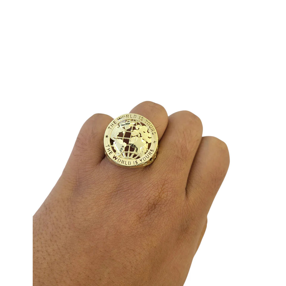 10k Yellow Gold World is Yours Ring Casual Band Genuine Brand New