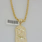 Real 10k Gold Chain Pendant SET Jesus Face Charm Solid Rope Necklace 4mm 24 Inch