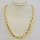 10K Yellow Gold Rope Chain Necklace 8mm 24 Inch REAL 10kt Diamond Cuts For Mens