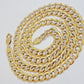 Real 10k Yellow Gold Chain Curb Link Necklace 8mm 18-30 Inch Diamond Cut Twotone