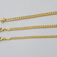 Real 18k Gold Chain Necklace Miami Cuban Link 2.5-4mm 18-26 Inch SOLID Men Women