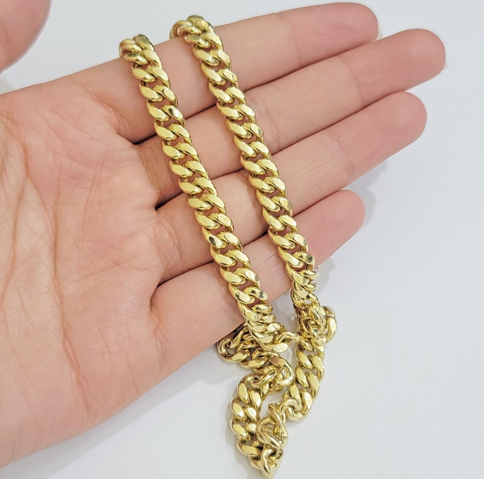 Real 10k Gold Chain Necklace Miami Cuban Link 7mm 18" - 30 Inch Mens 10kt Yellow