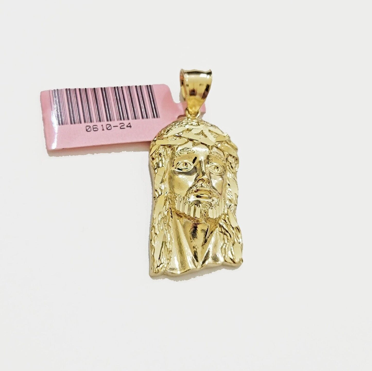 Real 14k Gold Charm Pendant Jesus Face for chains , Men Women, 14kt Yellow Gold